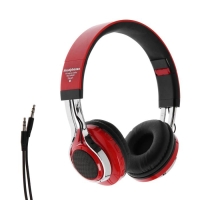 Наушники Luazon RX-1, беспроводные, накладные, BT 4.2, 250 мАч, LED, FM, microSD, красные