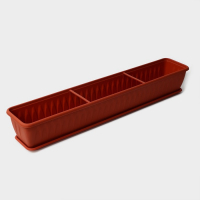 Ящик балконный &laquo;Алиция&raquo;, 100 см, с поддоном, цвет терракотовый