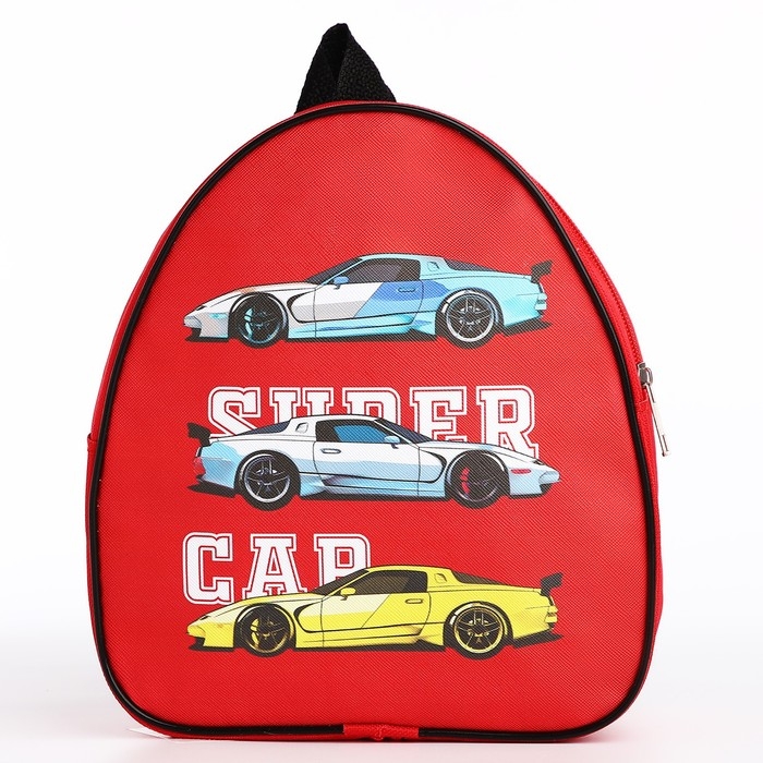 Рюкзак детский для мальчика &laquo;Гоночные машинки&raquo;, 23х20,5 см, отдел на молнии, цвет красный