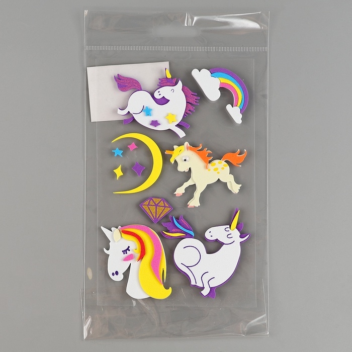 Набор наклеек из EVA "Единороги", 11 шт