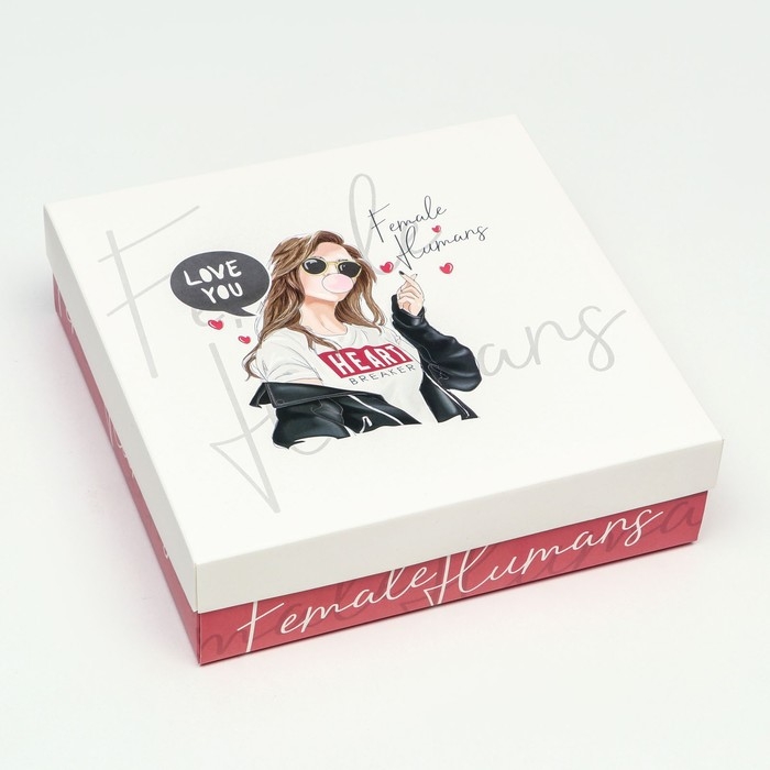 Коробка складная, Female humans  23 х 23 х 6,5 см