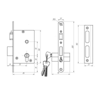 Замок врезной Димитровград "Зенит" ЗВ4-3.08, м/о, с ручкой