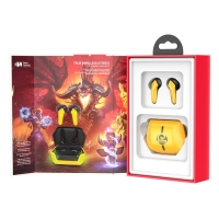 Наушники Hoco S21 TWS, беспроводные, вакуумные, BT5.0, 40/320 мАч, микрофон, черно-желтые