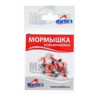 Мормышка вольфрам Marlin's Гвоздекубик, 2.5 мм, вес 0.7 г, красный, фосфор + бензин, 10 шт