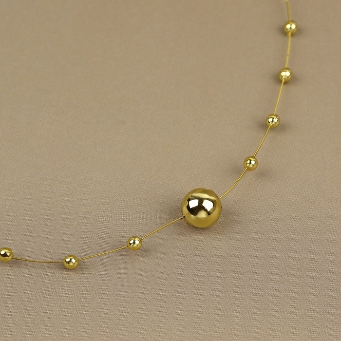 Жемчуг на леске, 3/8 мм, 10 &plusmn; 1 м, цвет золотой