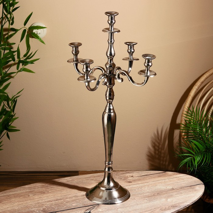 Подсвечник алюминий "Сиден" на 5 свечей 21х41х80 см
