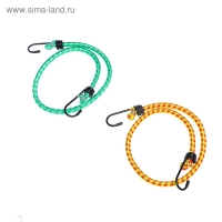 Резинка для крепления багажа TORSO, 60 см, d8 мм, металлические крючки, МИКС, набор 2 шт