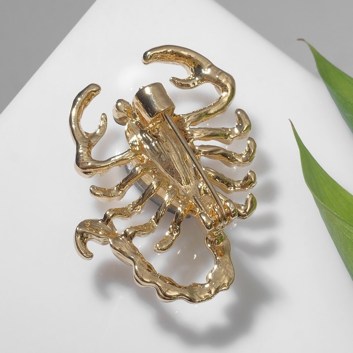 Брошь &laquo;Скорпион&raquo; капля, цвет чёрно-синий в золоте