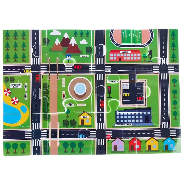 Светофор с игровым полем &laquo;Изучаем ПДД&raquo;, световые эффекты, русский чип, Синий трактор