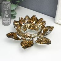 Подсвечник стекло на 1 свечу "Лотос оливковый" 5х13,5х13,5 см