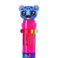 Ручка шариковая автоматическая, 10-ти цветная, штрихкод на штуке, МИКС Котик