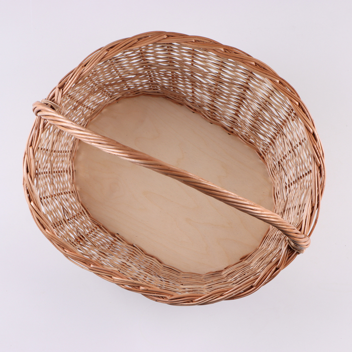 Корзина &laquo;Новая&raquo;, дно:34&times;24 см, верх:43&times;37 см, H=14/19/41 см, ручное плетение, шпон, лоза