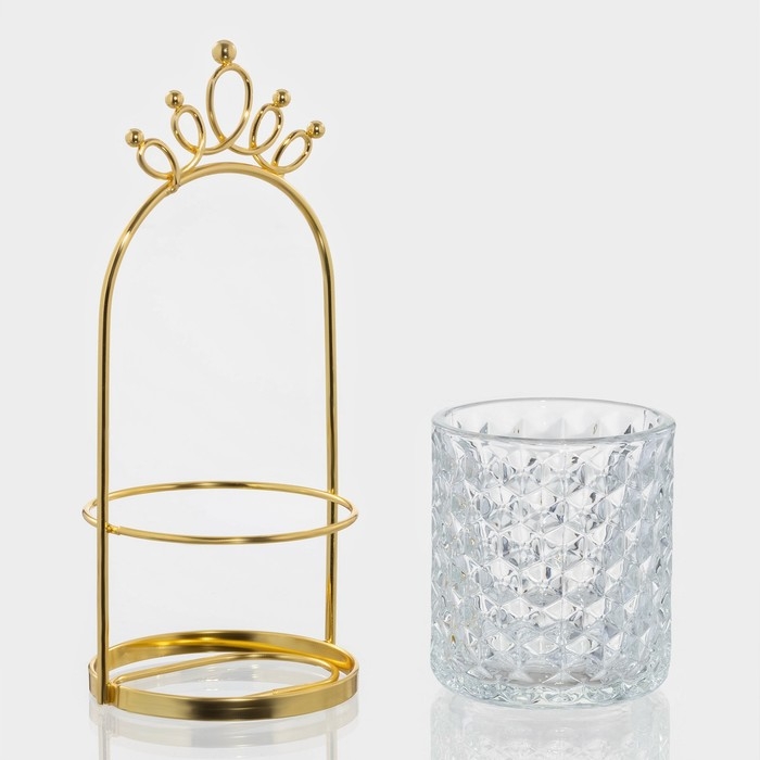 Конфетница стеклянная &laquo;Богема. Корона&raquo;, 9,5&times;20 см