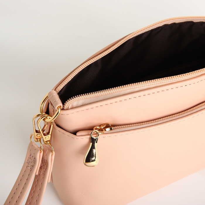 Сумка женская кросс-боди на молнии, цвет пудровый Сумка женская кросс-боди на молнии, цвет пудровый
