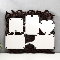 Фоторамка-коллаж "С сердцем" на 5 фото, орех (пластиковый экран) Фоторамка-коллаж "С сердцем" на 5 фото, орех (пластиковый экран)