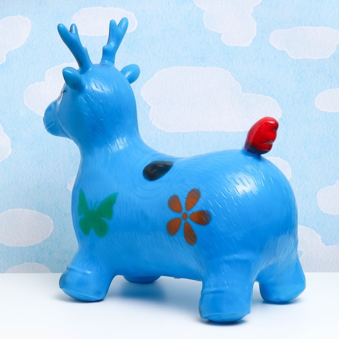 Игрушка - прыгун детская Игрушка - прыгун детская "Олень" резиновая надувная, 50х27см, синий