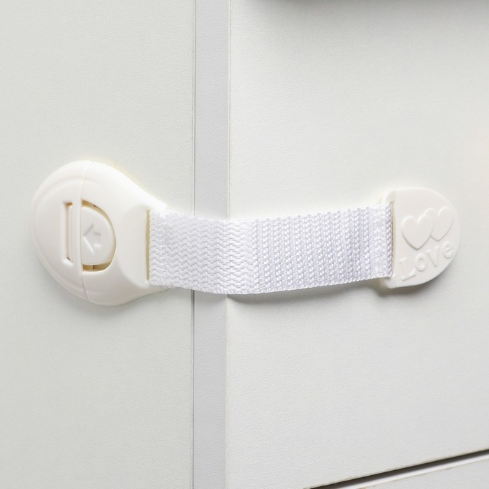 Набор блокираторов для дверей и ящиков, тканевые, универсальные, 18 см., 4 шт., цвет белый, Крошка Я