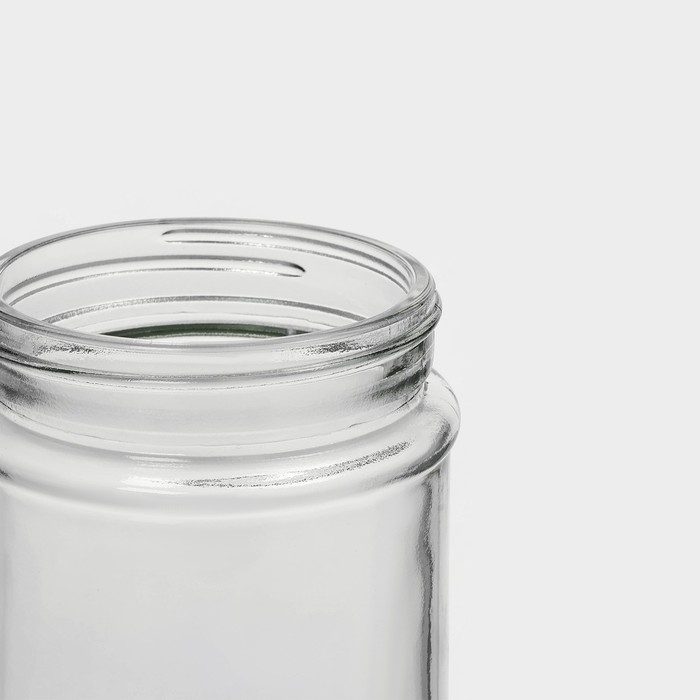 Банка стеклянная для хранения сыпучих продуктов с местом под надпись Доляна &laquo;Премиум&raquo;, 550 мл, 15&times;8 см, с металлической крышкой