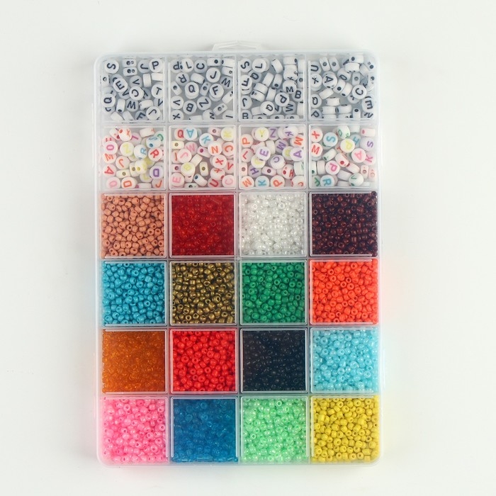 Набор для создания украшений, набор 24 цвета,1 шт. &mdash; 3 мм, 400 букв, леска, фурнитура, ножницы