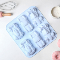 Форма для выпечки Доляна &laquo;Гонки&raquo;, силикон, 29,5&times;27 см, 6 ячеек (11,5&times;6,5 см), цвет МИКС