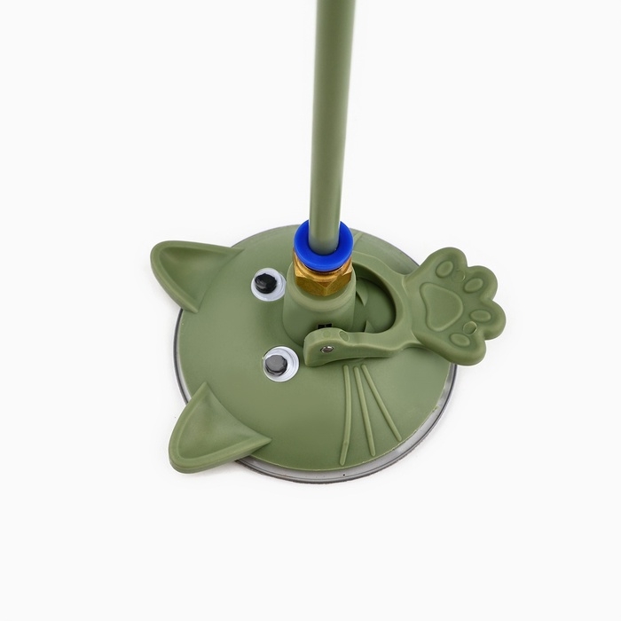 Игрушка дразнилка для кошек на присоске с пером &laquo;Котик&raquo;, зелёный, 94 см