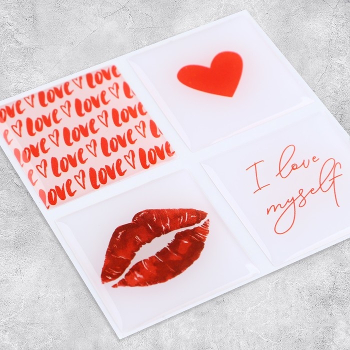 Объёмные 3D стикеры на телефон &laquo;Любовь&raquo;, 4 шт, 3 х 3 см
