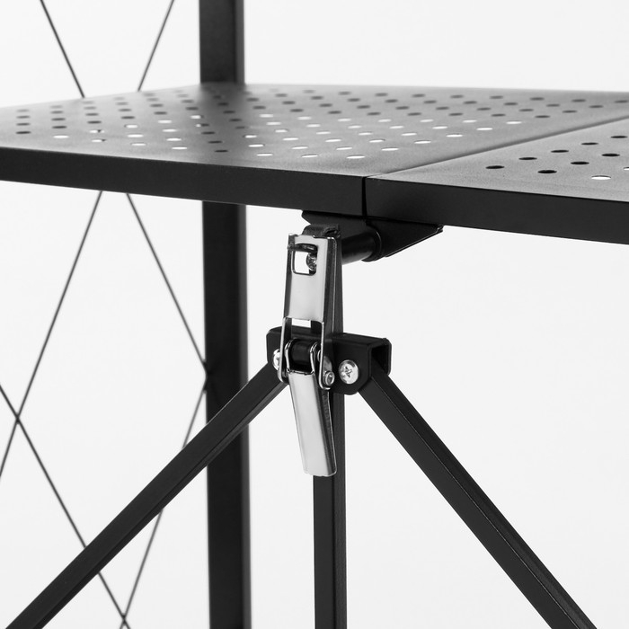 Стеллаж складной на колесах, 5 полок, 72×36×162,5см, цвет чёрный матовый Стеллаж складной на колесах, 5 полок, 72×36×162,5см, цвет чёрный матовый