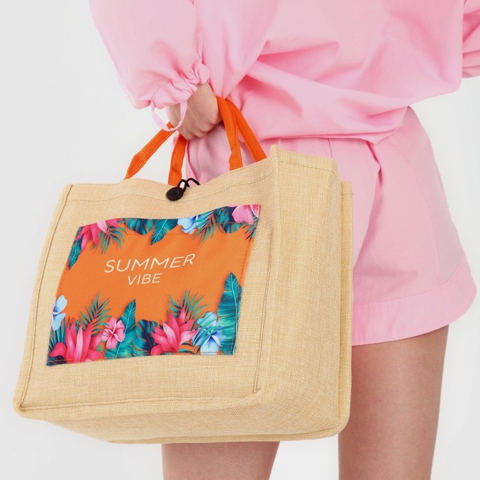 Сумка женская пляжная &laquo;Летний вайб&raquo;, 35х30х14 см