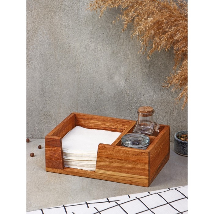 Подставка - салфетница Adelica, 21,5&times;15&times;7,5 см, дуб