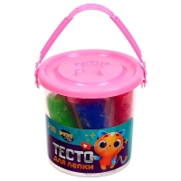 Тесто для лепки 7 цветов, 105 г + 1 формочка + крышка-формочка, МИКС