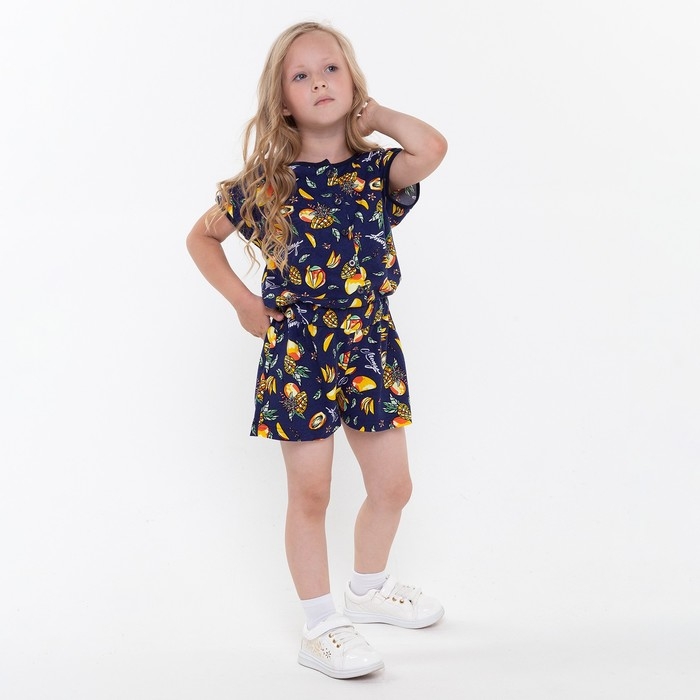 Комбинезон для девочки, цвет черный, рост 104