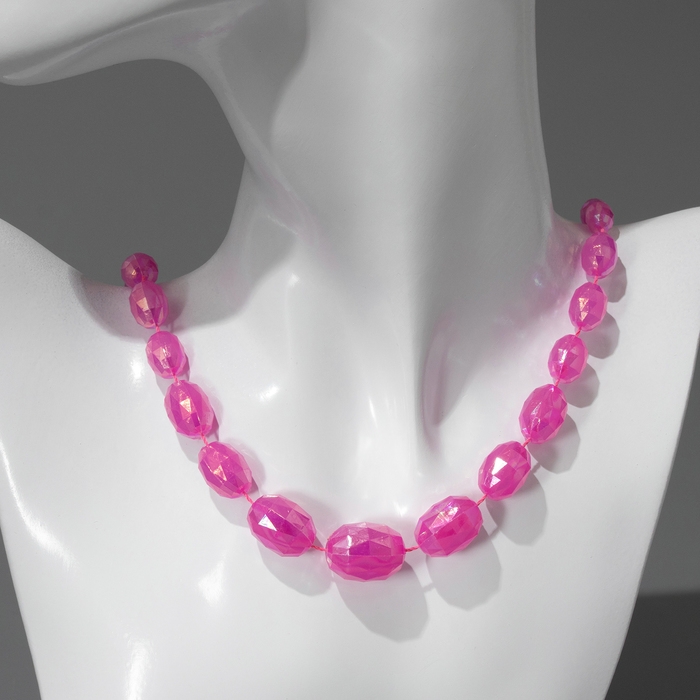 Бусы &laquo;Классика&raquo; овалы на увеличение, цвет радужно-малиновый, 45 см