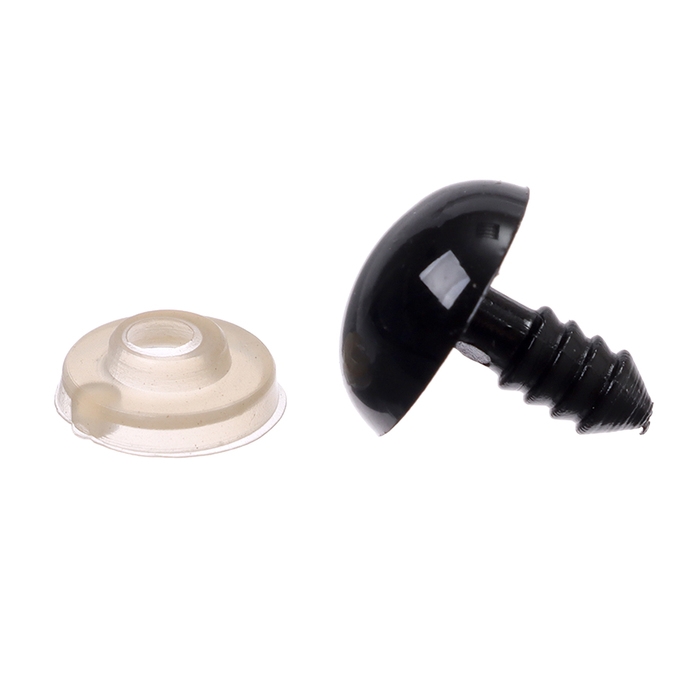 Глаза винтовые с заглушками, набор 20 шт., размер 1 шт. &mdash; 1,4 см, цвет чёрный