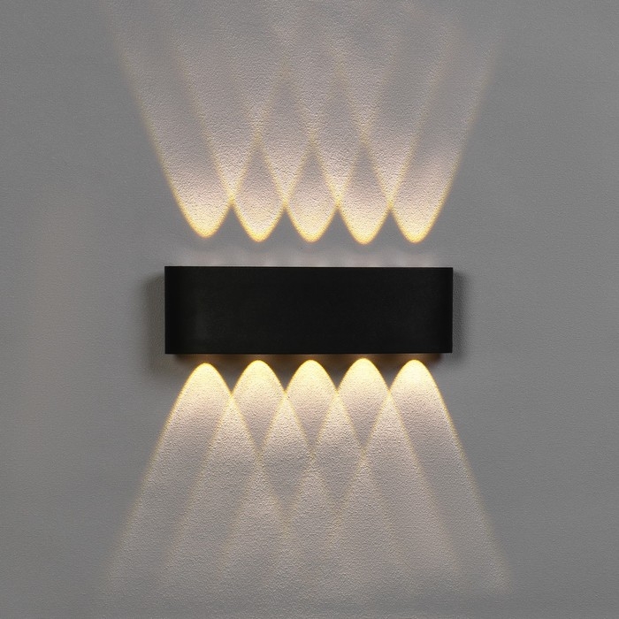 Светильник фасадный &laquo;Полусфера&raquo;, FSD-066, 10 Вт, 3000К, 5 лучей, IP65, 220 В, пластик, черн.   10084