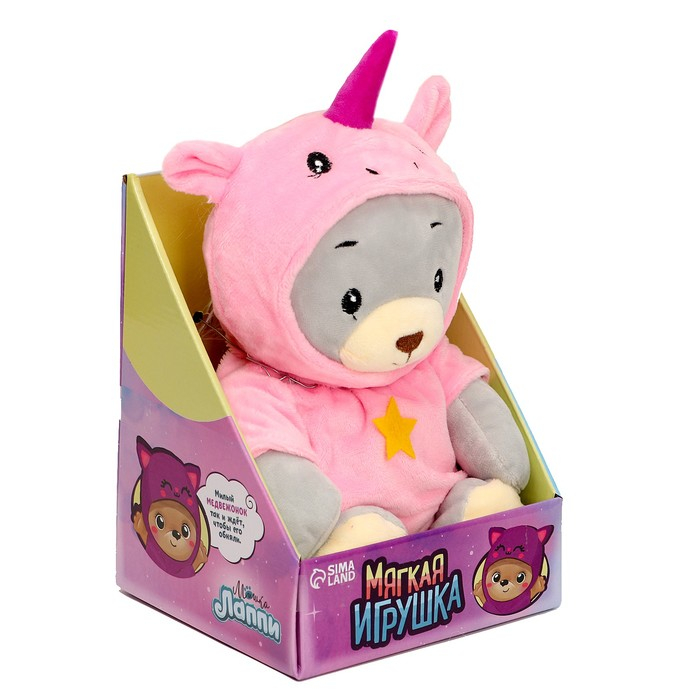 Мягкая игрушка &laquo;Медвежонок Лаппи - единорожка&raquo;, 22 см