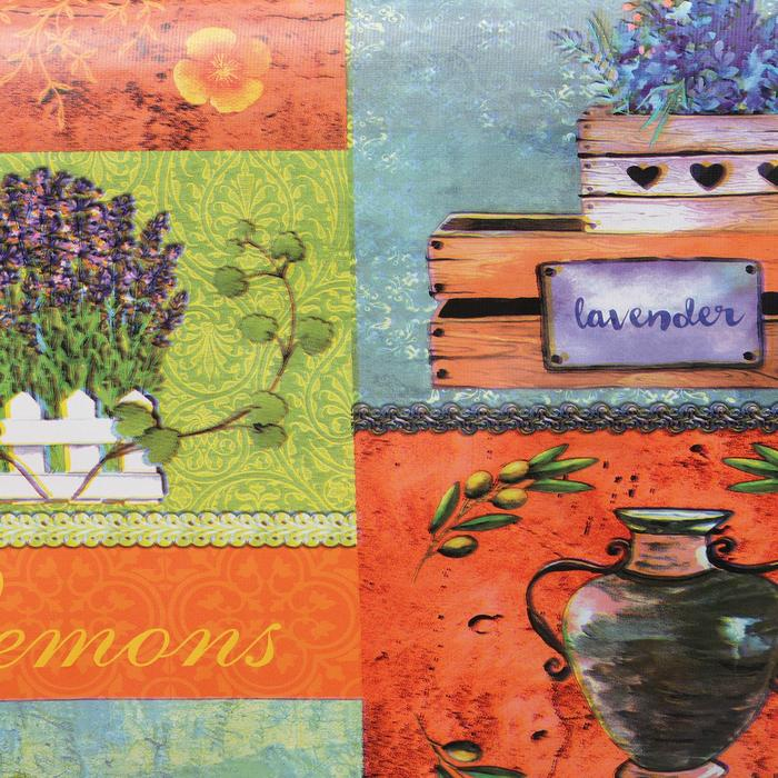 Клеёнка на стол Доляна &laquo;Прованс&raquo;, на тканевой основе, рулон 20 метров, ширина 137 см, общая толщина 0,22 мм