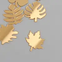Декор для творчества пластик зеркальный "Листья" набор 6 шт