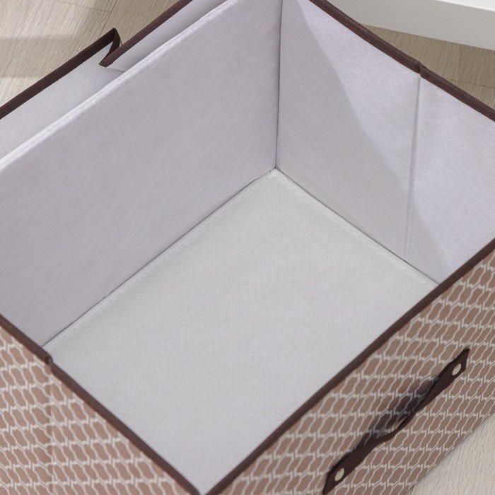 Короб стеллажный для хранения с крышкой Доляна &laquo;Браун&raquo;, 40&times;30&times;25 см, цвет коричневый