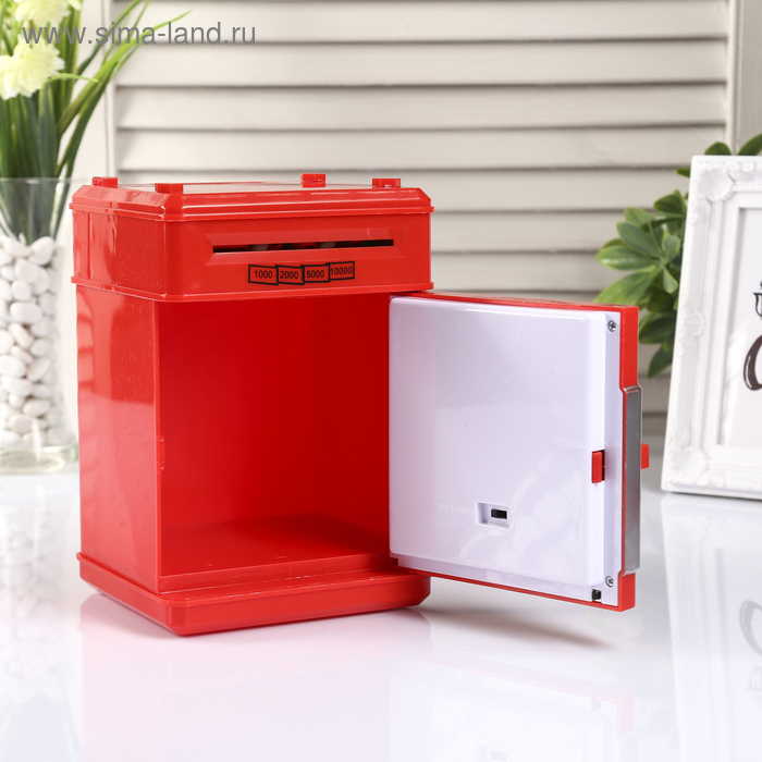 Копилка пластик для монет и купюр Копилка пластик для монет и купюр"Сейф "кодовый замок, звук 3АА МИКС 19,5х12,3х13 см