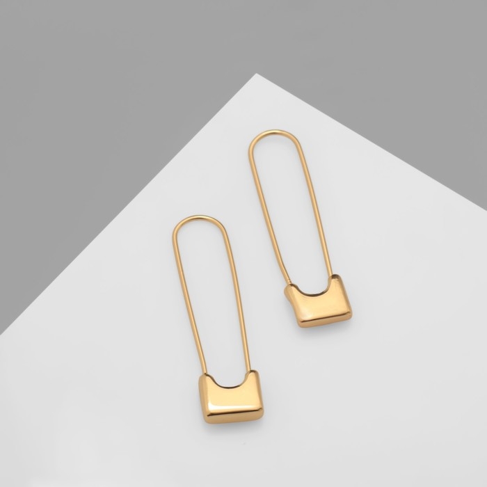 Серьги металл &laquo;Булавки&raquo; классика, цвет золото