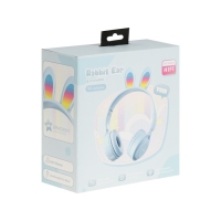 Наушники беспроводные Y08R, накладные, детские, BT 5.1, подсветка, 400 мАч, синий