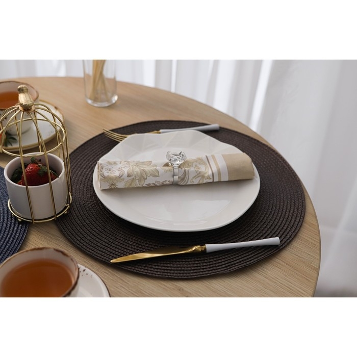 Салфетка сервировочная на стол Доляна &laquo;Лофт&raquo;, d=38 см, цвет коричневый