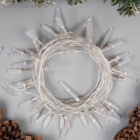 Гирлянда &laquo;Нить&raquo; 5 м с насадками &laquo;Звёздочки&raquo;, IP20, прозрачная нить, 50 LED, свечение белое, 8 режимов, 220 В
