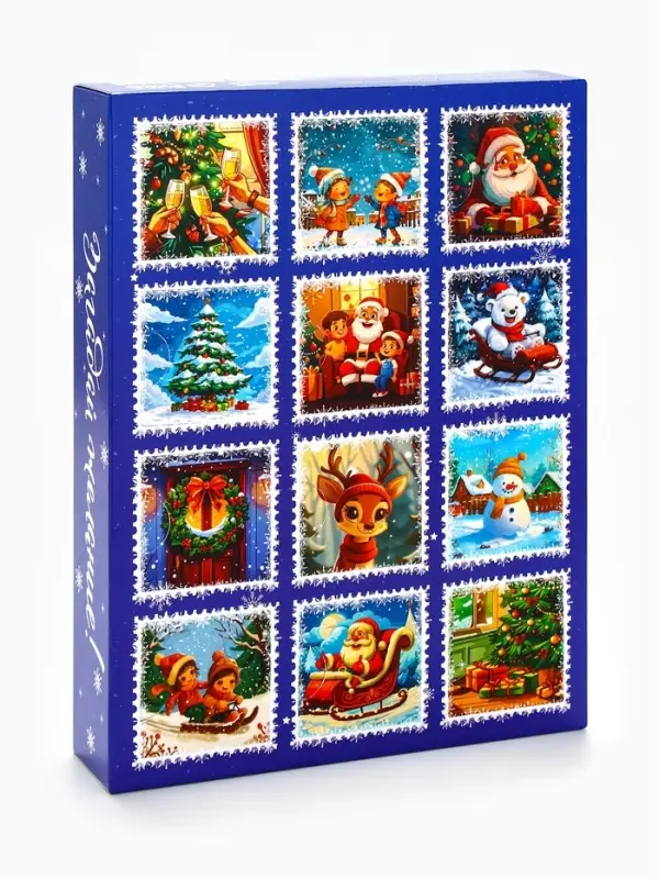 Адвент календарь новогодний с мёдом &laquo;Счастливого Нового года&raquo;, облепиха, кедровые орешки, малина, цитрус, клубника