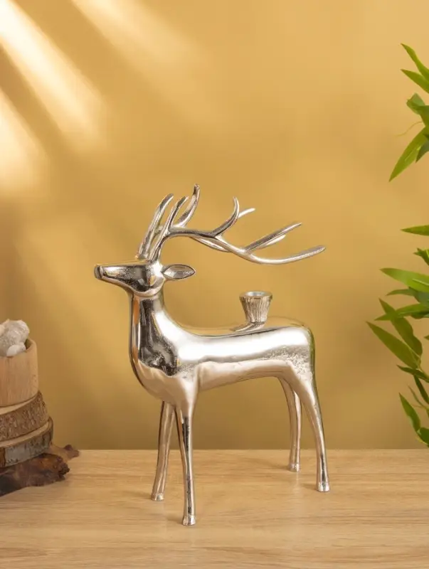 Подсвечник "Олень" 26,5х8,5х34,5 см, алюминий