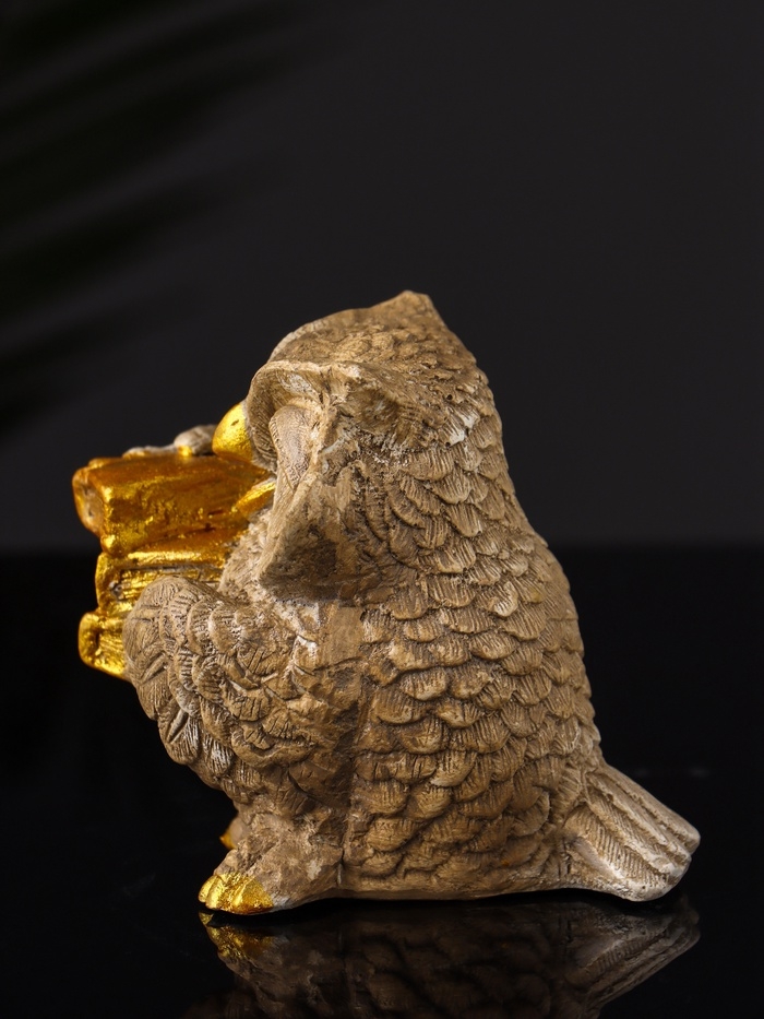 Фигура "Сова ученая" 8х9х7 см, бежевый