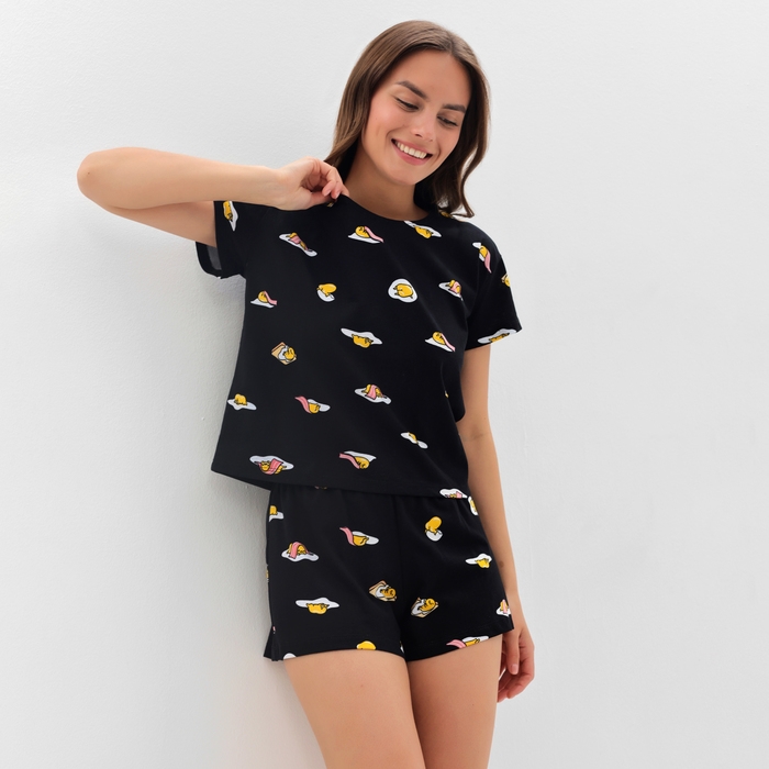 Пижама женская (футболка и шорты) KAFTAN Egg р. 48-50, черный Пижама женская (футболка и шорты) KAFTAN Egg р. 48-50, черный