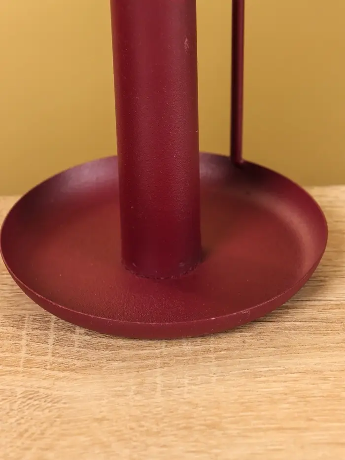 Подсвечник на 1 свечу текстурный с ручкой и блюдцем &laquo;Баклажан&raquo;, 10&times;10&times;9.5 +/- ,5 см