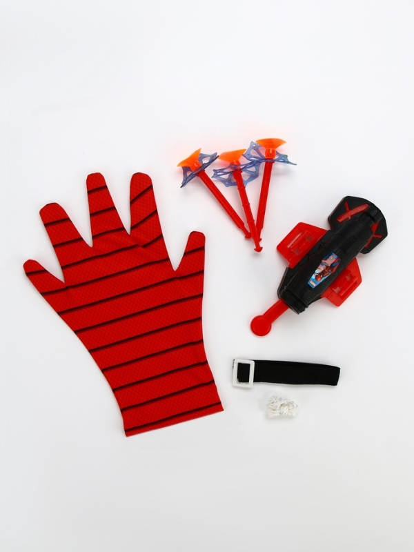 Игровой набор Перчатка супергероя Перчатка Игровой набор Перчатка супергероя Перчатка "Человек паук", присоски