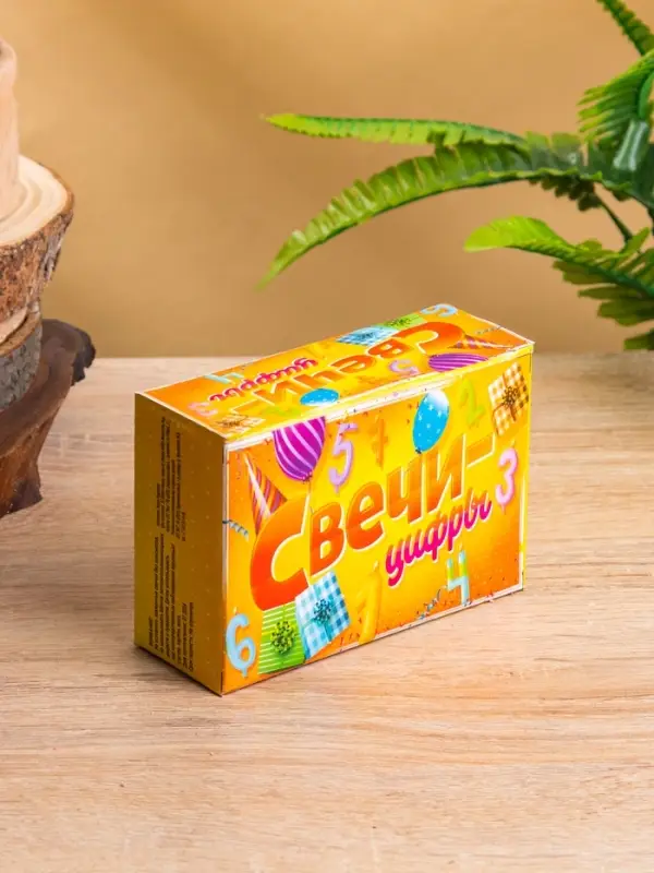 Свеча цифра "6" 8х3,75х1 см